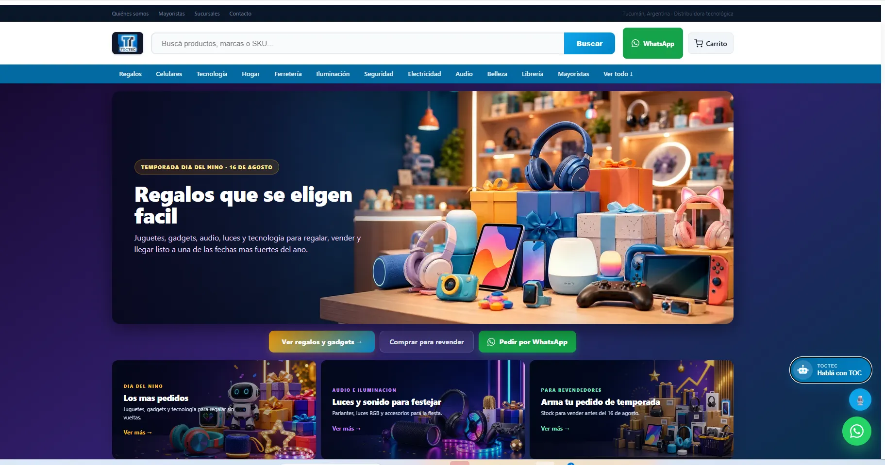 TOCTEC Ecommerce en producción